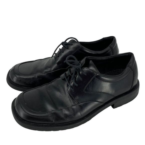 Mens Unlisted by Kenneth Cole Black Lace Up Oxford Squaare Toe Size 10.5 3813 - Picture 1 of 8